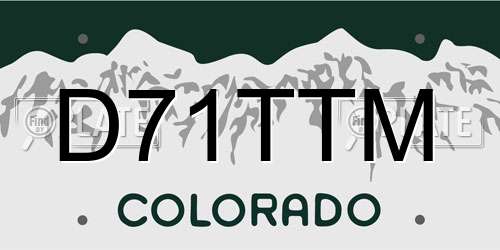 D71TTM Colorado License Plate