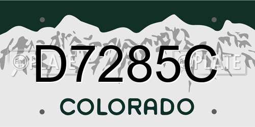 D7285C Colorado License Plate