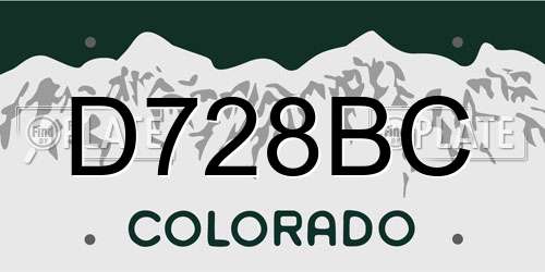 D728BC Colorado License Plate