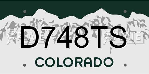 D748TS Colorado License Plate