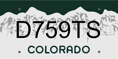 D759TS Colorado License Plate