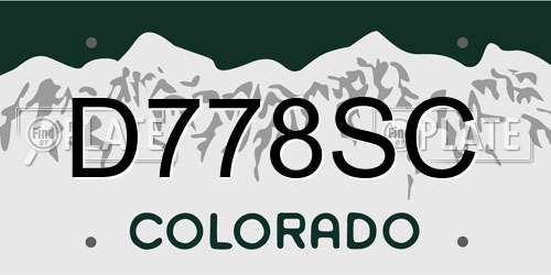 D778SC Colorado License Plate