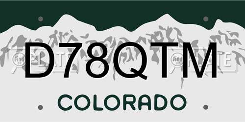D78QTM Colorado License Plate