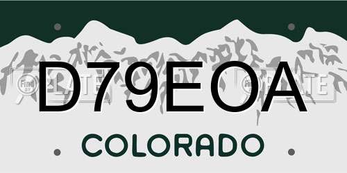 D79EOA Colorado License Plate