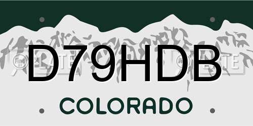 D79HDB Colorado License Plate