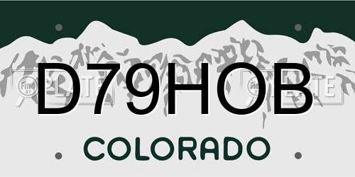 D79HOB Colorado License Plate