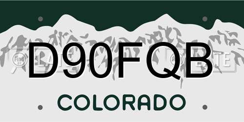 D90FQB Colorado License Plate