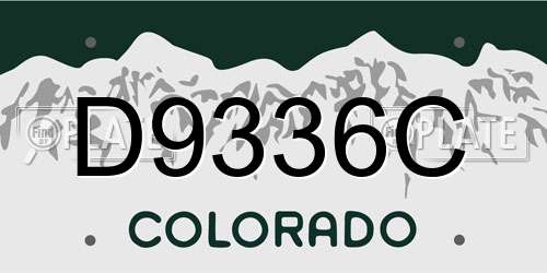 D9336C Colorado License Plate