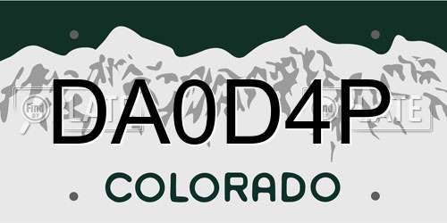 DA0D4P Colorado License Plate