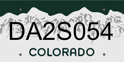DA2S054 Colorado License Plate