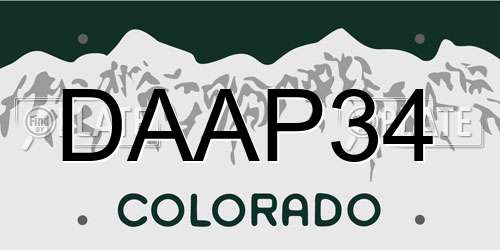 DAAP34 Colorado License Plate