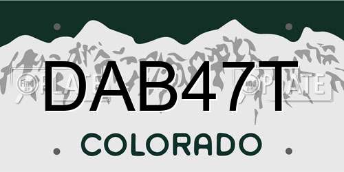 DAB47T Colorado License Plate