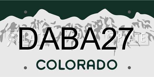 DABA27 Colorado License Plate
