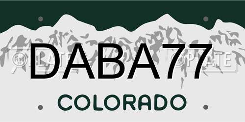 DABA77 Colorado License Plate
