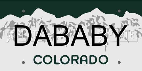 DABABY Colorado License Plate