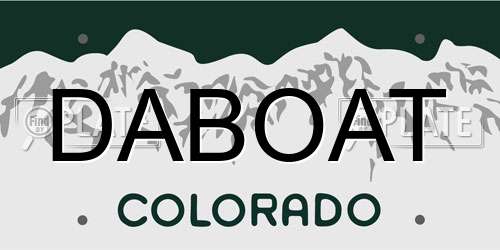 DABOAT Colorado License Plate