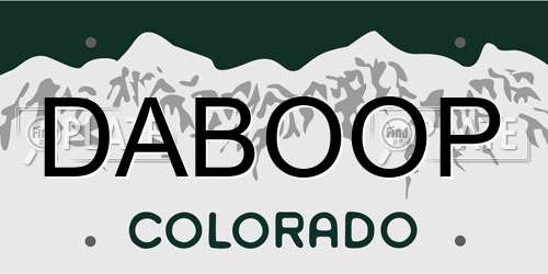 DABOOP Colorado License Plate