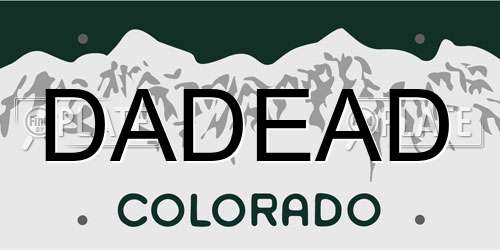 DADEAD Colorado License Plate