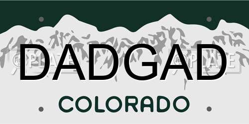 DADGAD Colorado License Plate