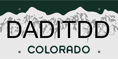 DADITDD Colorado License Plate