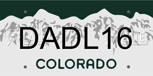 DADL16 Colorado License Plate