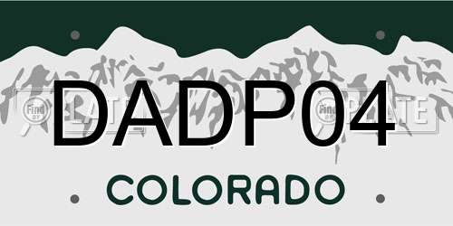 DADP04 Colorado License Plate