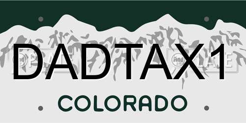 DADTAX1 Colorado License Plate