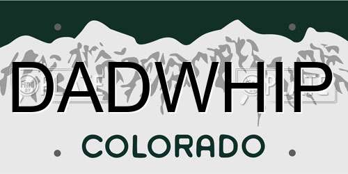 DADWHIP Colorado License Plate