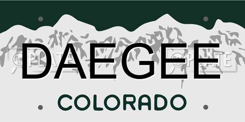 DAEGEE Colorado License Plate