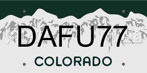 DAFU77 Colorado License Plate