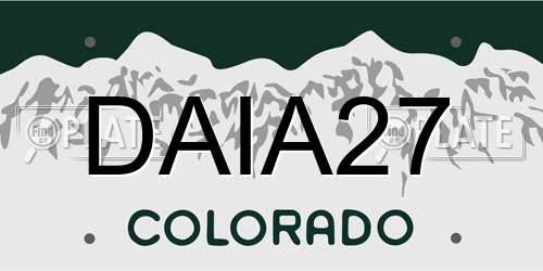 DAIA27 Colorado License Plate
