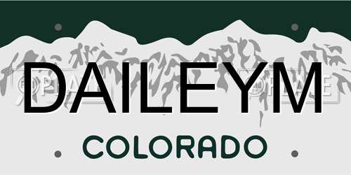 DAILEYM Colorado License Plate