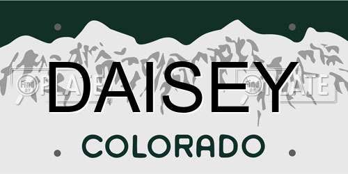DAISEY Colorado License Plate