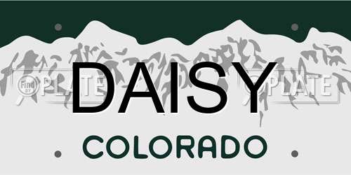 DAISY Colorado License Plate