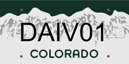 DAIV01 Colorado License Plate