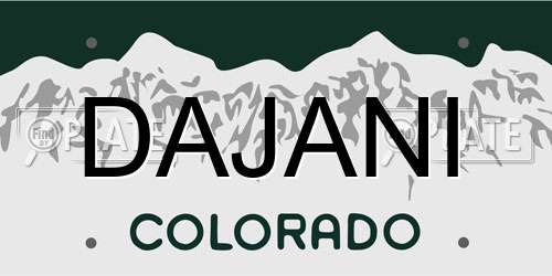 DAJANI Colorado License Plate