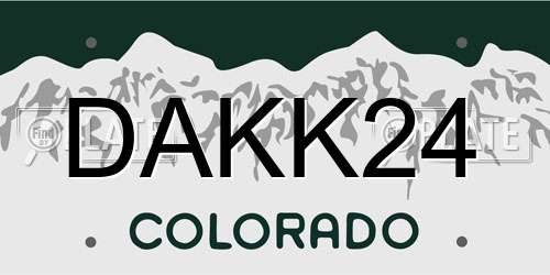 DAKK24 Colorado License Plate