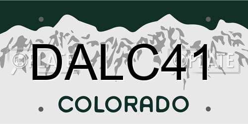 DALC41 Colorado License Plate