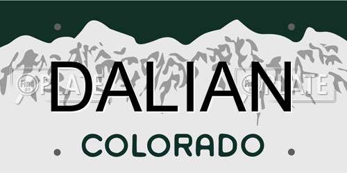 DALIAN Colorado License Plate