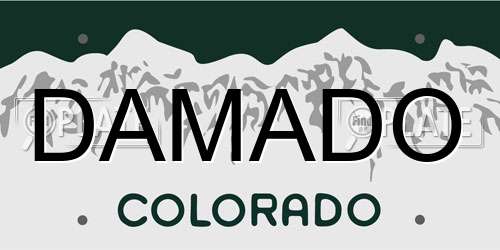 DAMADO Colorado License Plate
