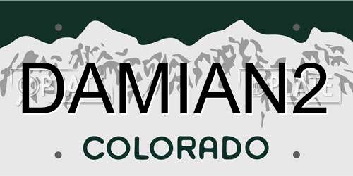 DAMIAN2 Colorado License Plate