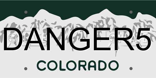 DANGER5 Colorado License Plate