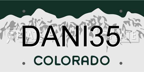 DANI35 Colorado License Plate