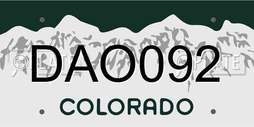 DAO092 Colorado License Plate