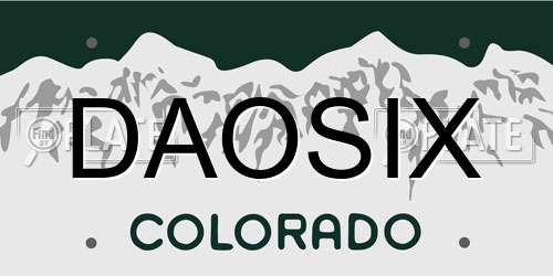 DAOSIX Colorado License Plate