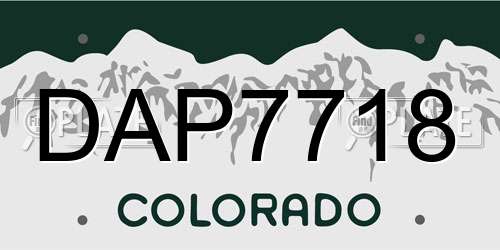 DAP7718 Colorado License Plate