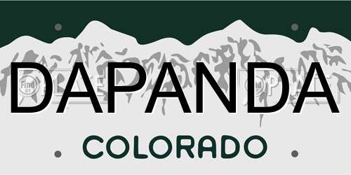 DAPANDA Colorado License Plate