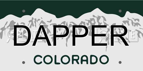 DAPPER Colorado License Plate