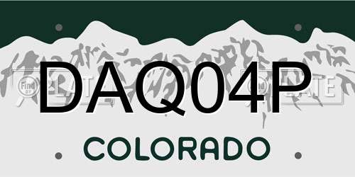 DAQ04P Colorado License Plate