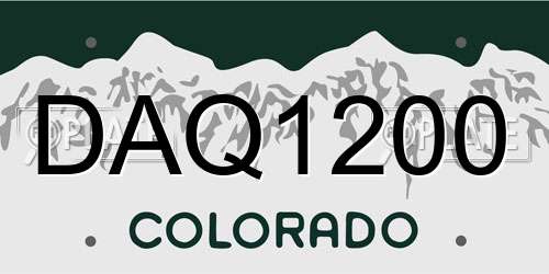 DAQ1200 Colorado License Plate